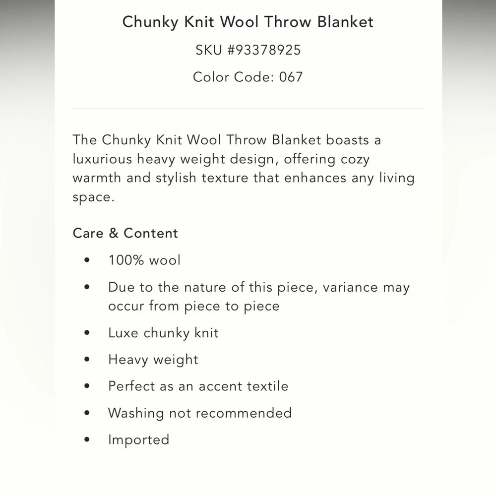 Chunky Wool Knit Throw Blanket